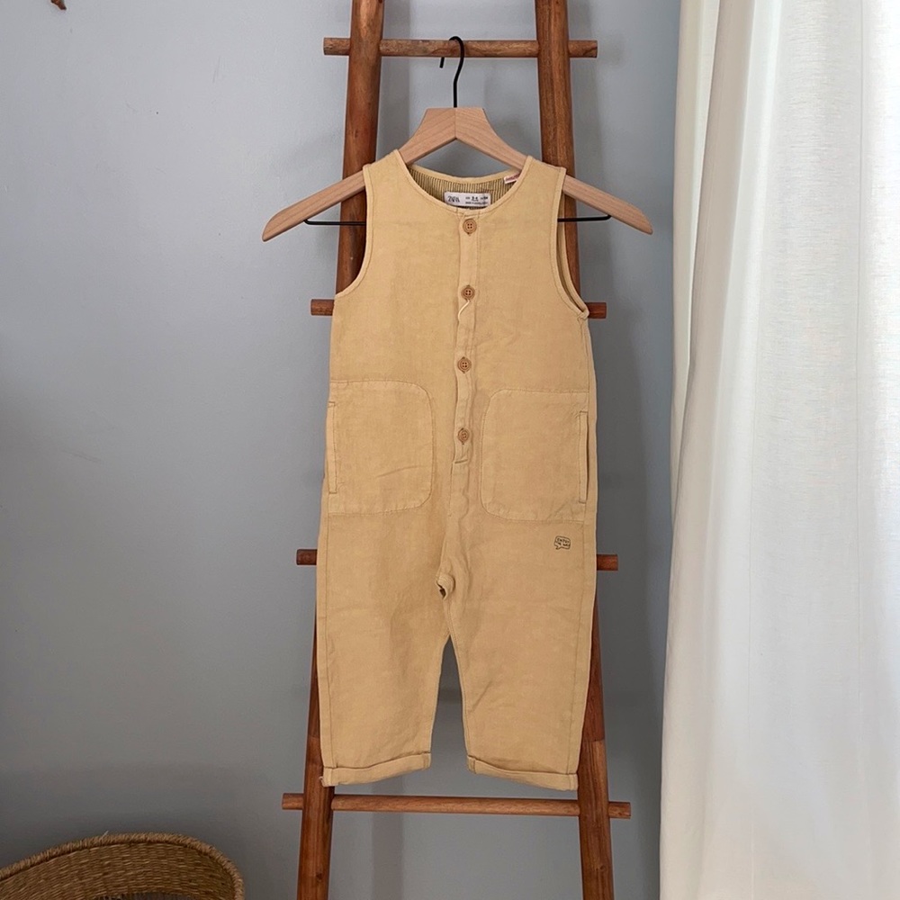 NWT Zara baby boy linen romper